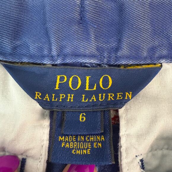 Polo‎ Ralph Lauren Kids Shorts 2 Pack Blue Nautical Flag Green Chino Size 6 - Picture 4 of 9